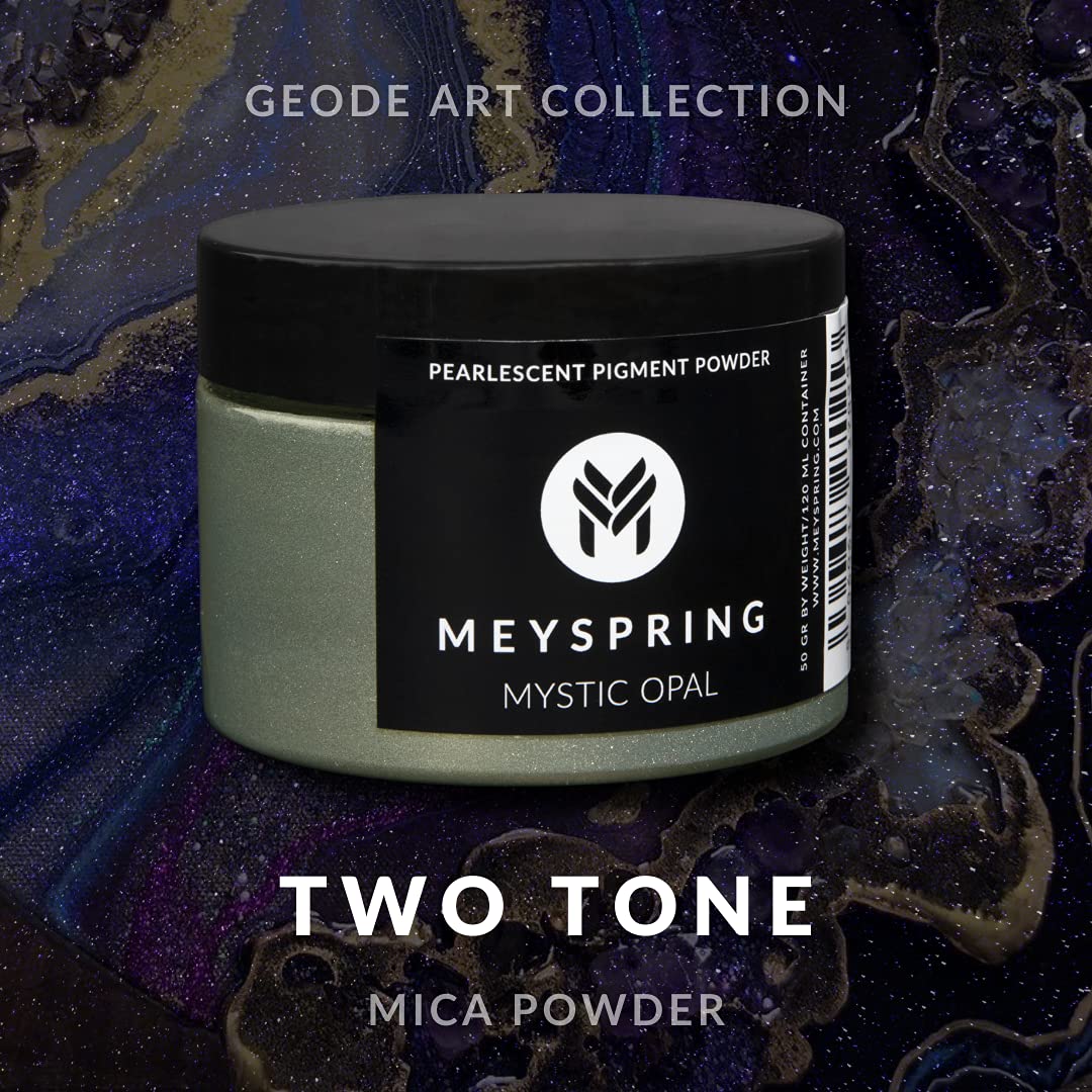 MEYSPRING Mystic Opal - Two Tone Green Mica Powder for Resin Art - Pigment Powder for Dyes - Color Shifting Dye - Resin Art Pigment Set - 50g