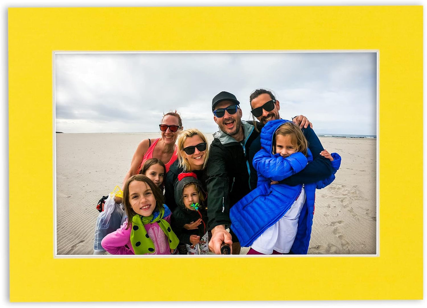 8x10 Mat Bevel Cut for 5.5x8.5 Photos - Acid Free Yellow Precut Matboard - for Pictures, Photos, Framing - 4-ply Thickness