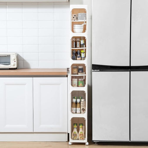 5-Tier Tall Narrow Storage Cabinet, Slim Bathroom Storage Cabinet - Image 2
