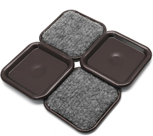 24Pcs Square Metal Felt Furniture Caster Cups, 1-3/4Inch Carpet-Bottom by Unknown