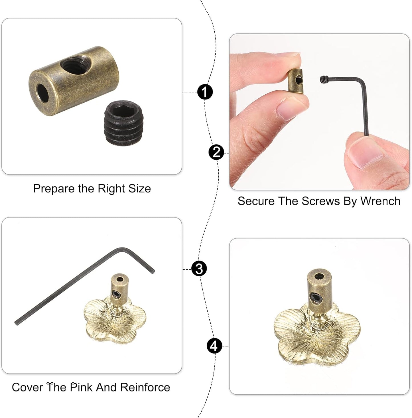 MECCANIXITY 70 Pcs Metal Locking Pin Backs, Locking Pin Keepers Locking Clasp 5mm(H) with 4 Wrench Replacement in Storage Case for Badge, Brooch, Black, Silver Tone