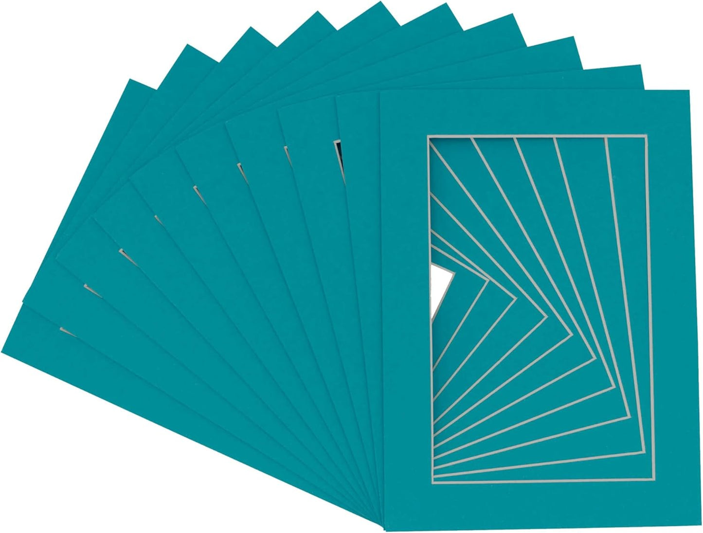 5x7 Mat for 8.5x11 Frame - Precut Mat Board Acid-Free Teal Blue 5x7 Photo Matte For a 8.5x11 Picture Frame, Premium Matboard for Family Photos, Show Kits, Art, Picture Framing, Pack of 100 Mats