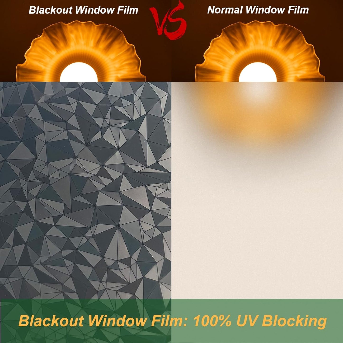 Niviy Blackout Window Privacy Film with Installation Tools Static Cling 100% Light Blocking Room Darkening, Heat Control Removable Window Tint for Home, Black Out Window Cover 23.6" by 78.7"