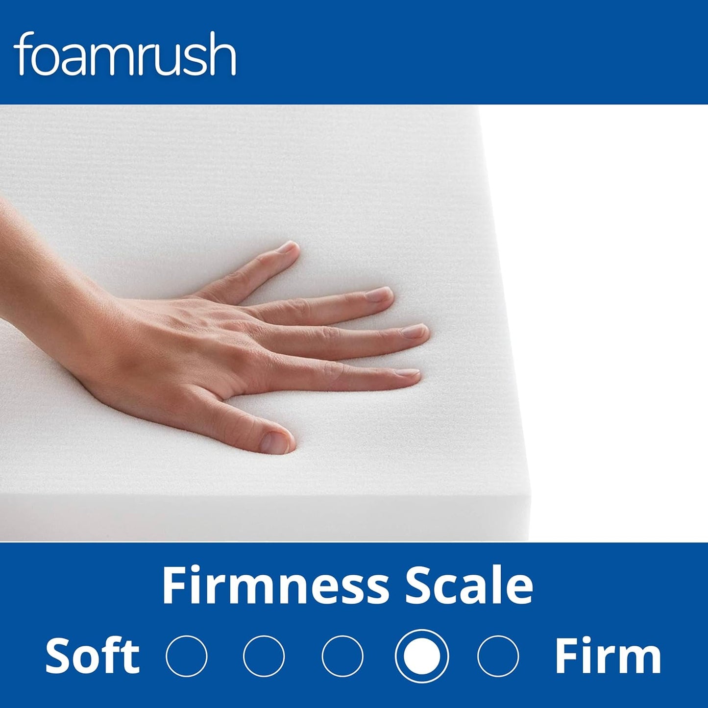 FoamRush 3" H x 24" W x 24" L Upholstery Foam Cushion High Density (Square Foam for Dining Chairs, Chair & Wheelchair Seat Cushion Replacement)