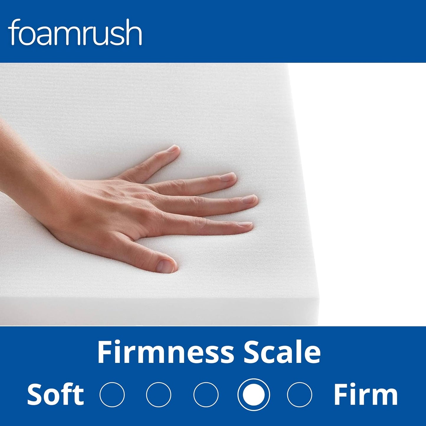 FoamRush 2" H x 24" W x 24" L Upholstery Foam Cushion High Density (Square Foam for Dining Chairs, Chair & Wheelchair Seat Cushion Replacement)