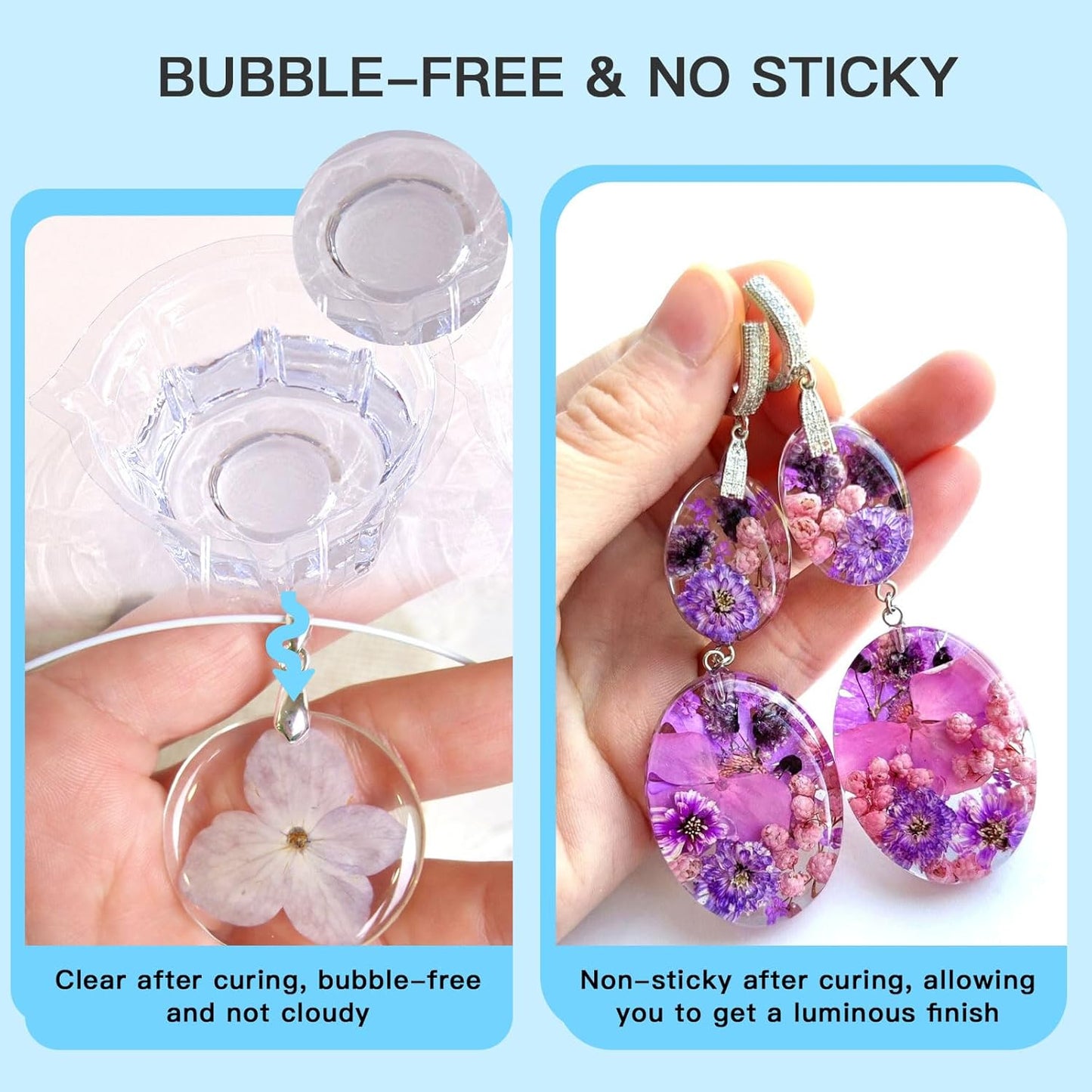 JDiction UV Resin 300g, Crystal Clear UV Resin Solar Cure Sunlight Activated Hard Resin Kit for Jewelry Making, Casting and Coating, DIY Crafts