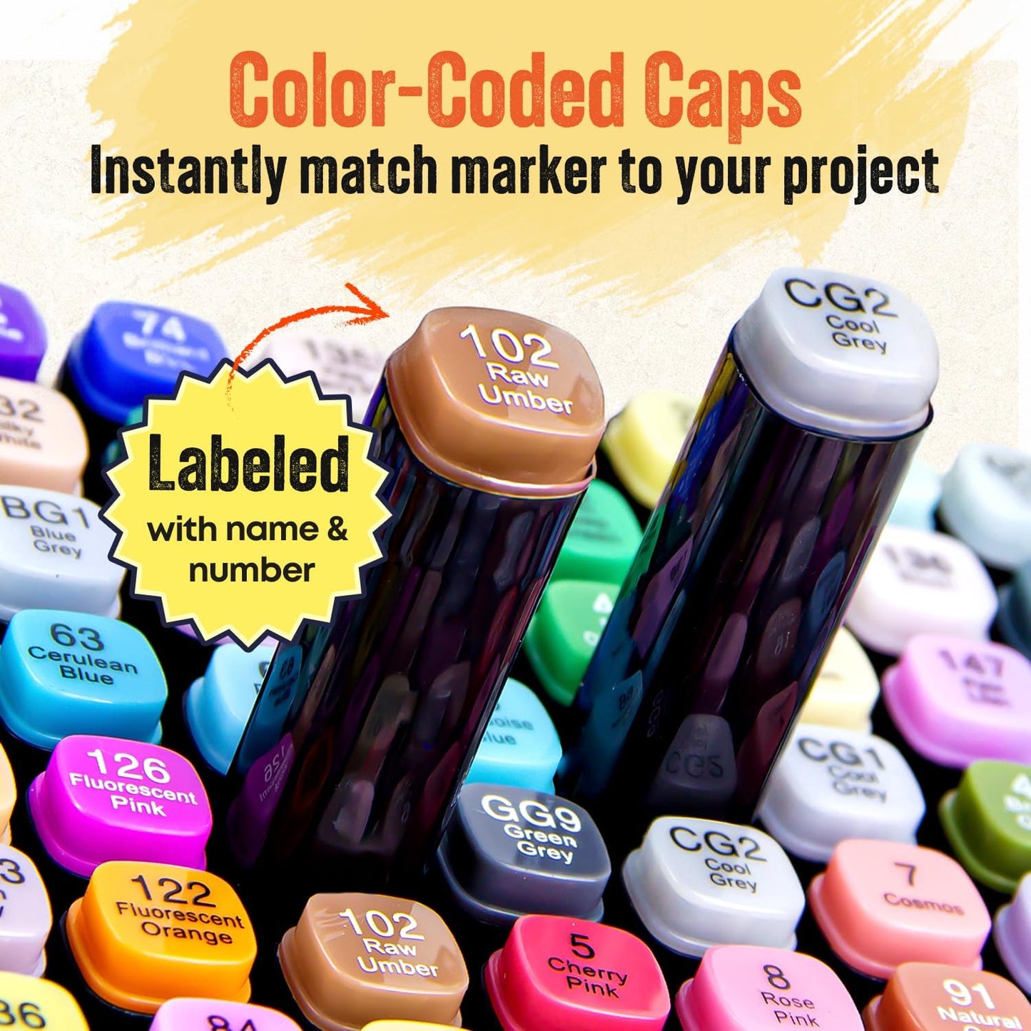 80-Piece Dual Tip Alcohol Markers Set with 12 Free Acrylic Paint Markers - No Bleed, Vibrant Colors for Drawing - Fine & Chisel Tips with Organizing Case - Blending Markers for Adults & Kids
