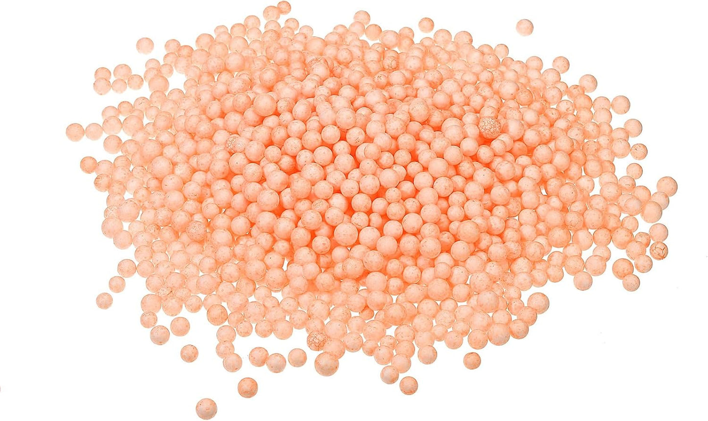 MECCANIXITY Foam Beads Foam Balls 7-9mm for Wedding and Party Decorations, Tiny Packing Balls, Arts DIY Crafts Supplies (Orange,1 Pack Approx 3000pcs)