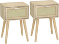 LAATOOREE Nightstand Set of 2, Small Bedside Table, Boho Side End Table by LAATOOREE