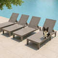 Outdoor Chaise Lounge Chairs Set of 4, 5-Position Adjustable Tanning Lounge by NBYSGO