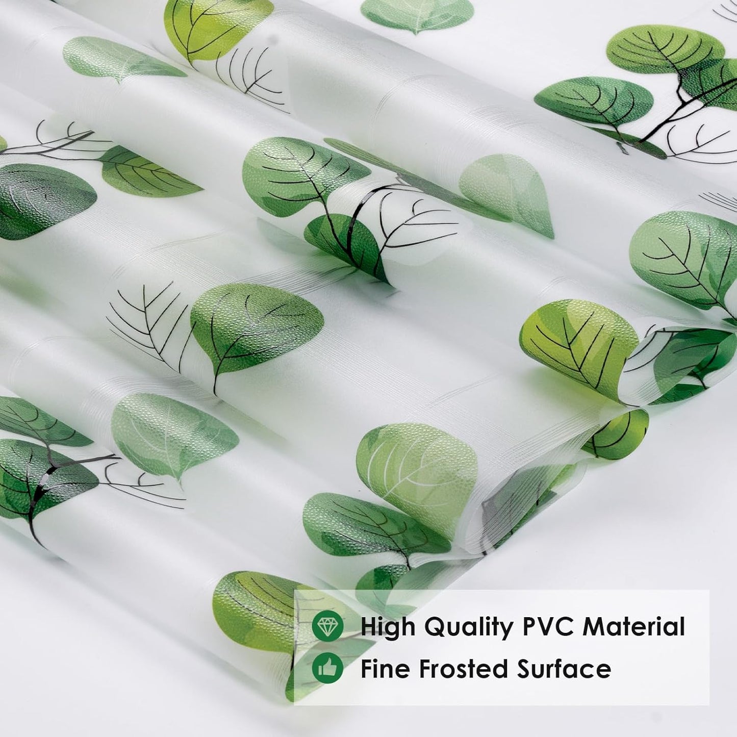 DKTIE Eucalyptus Leaves Stained Glass Window Film with Installation Tools, INS Style Window Privacy Film Decorative, Nordic Style for Home Decor (S541, 35.4'' x 118.1'')