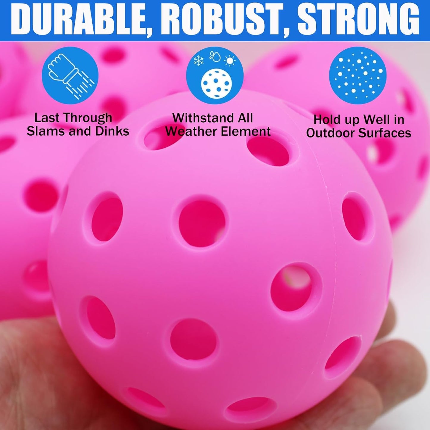 Magicorange Pickleball Balls, 20 Pack USAPA Approved Outdoor Pickleballs, High Elasticity & Durable Pickle Balls
