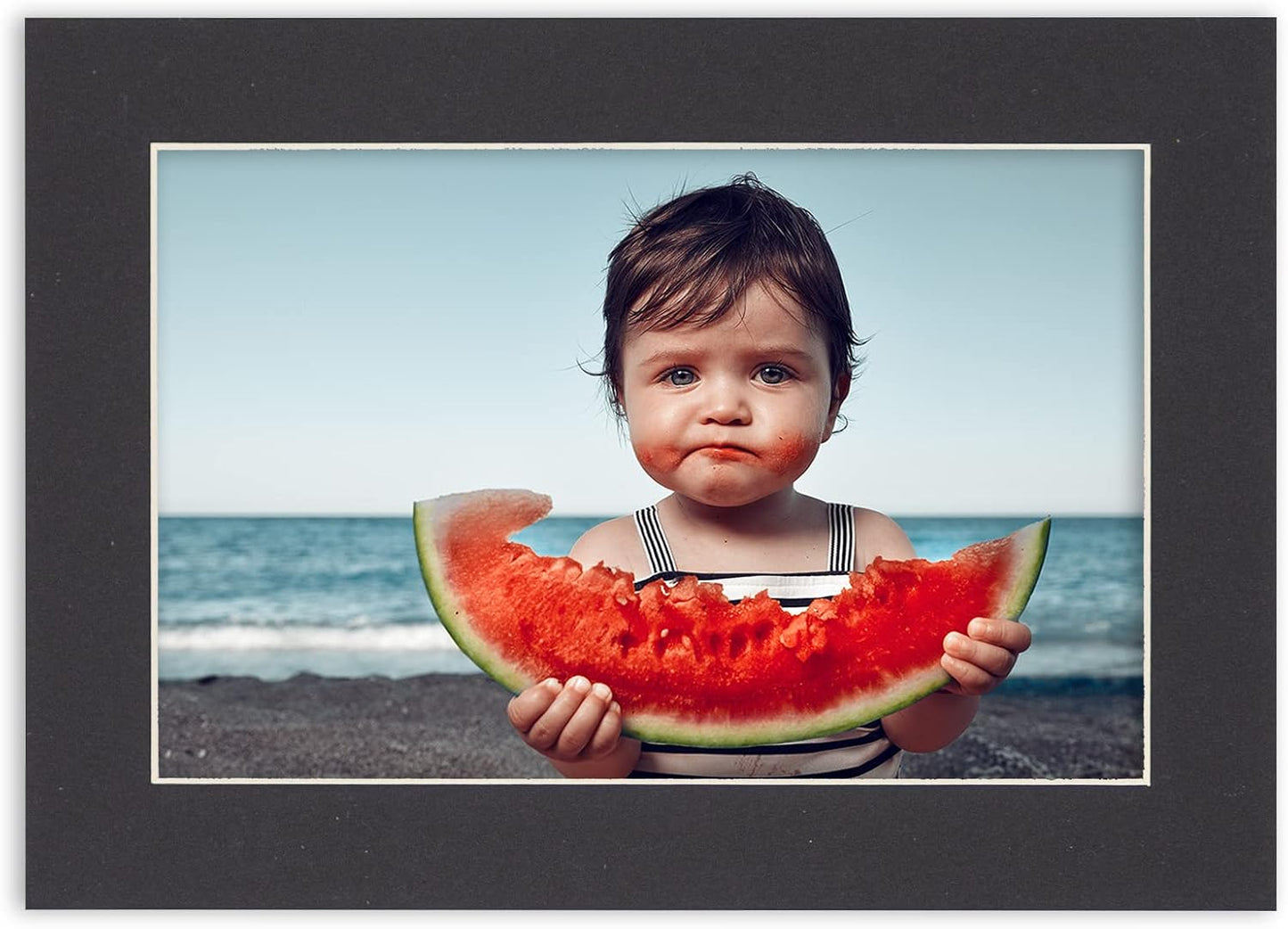 Poster Palooza 8x10 Mat Bevel Cut for 5x8 Photos - Acid Free Black Precut Matboard With Backing Board and Crystal Clear, Self Seal Photo Mat Bag - For Pictures, Photos, Framing - 4-ply Thickness