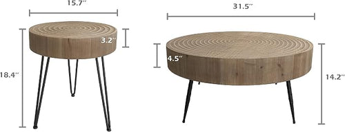 2-Piece Boho Farmhouse Nesting Table - Image 2