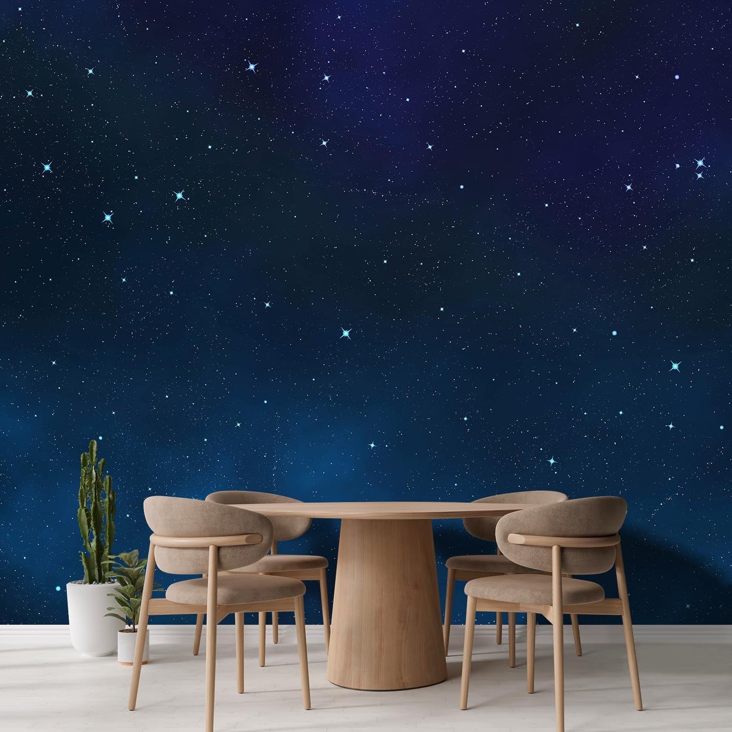 wall26 Large Wall Mural Beautiful Scenery of The Starry Night Self-Adhesive Vinyl Wallpaper Removable Wall Sticker - 132x120 inches