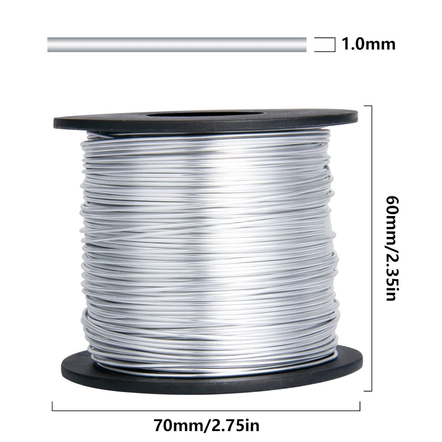328 Feet Aluminum Craft Wire, 18 Gauge Silver Bendable Soft Metal Aluminum Wire Roll Bulk for DIY Crafts Sculpting Jewelry Making
