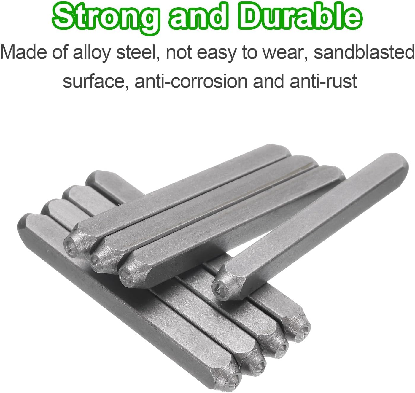 HARFINGTON 36pcs Metal Stamping Kit 1/16" (1.5mm) Steel Uppercase Letter and Number Punch Set (A-Z / 0-8 / "&" Symbol) Punch Press Tool with Case for Imprinting Metal Plastic Wood Leather