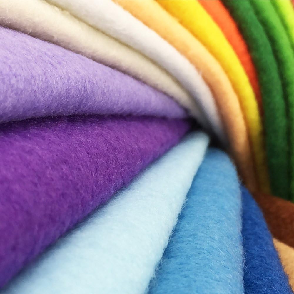 24pcs Thick 1.4mm Soft Felt Fabric Sheet Assorted Color Felt Pack DIY Craft Sewing Squares Nonwoven Patchwork (30 * 30cm)