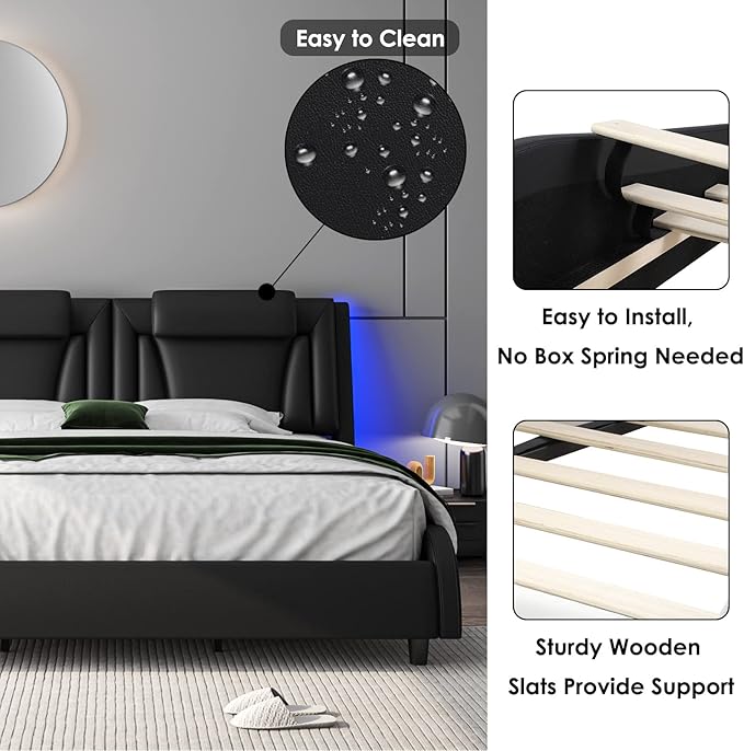 Keyluv King Size LED Bed Frame - Image 6
