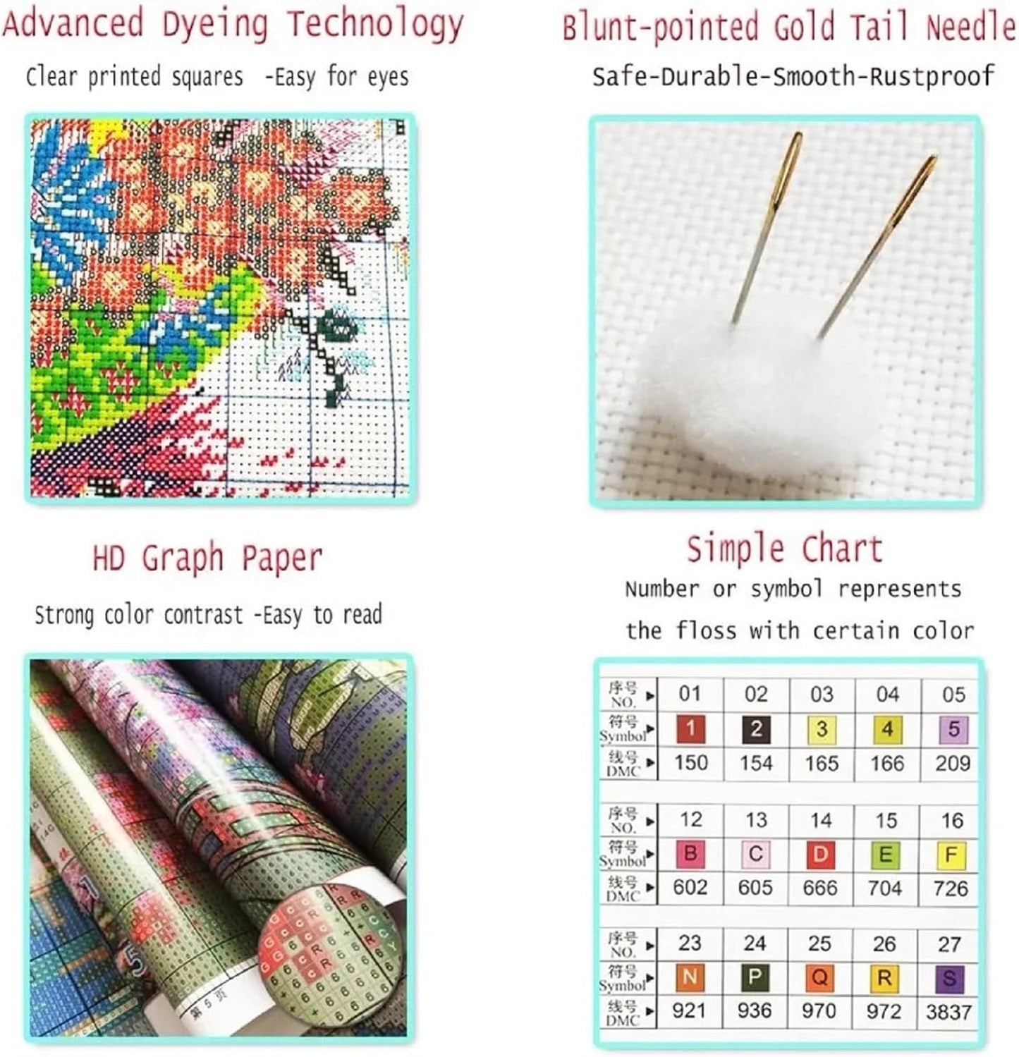 Dooxvey Cross Stitch Kits for Adults Beginners,Full Range of Cross-Stitch Stamped Kits Needlepoint Kits for Beginners Embroidery Kits 11CT Cross Stitch Patterns-Sunrise Eagle 16x20 inch