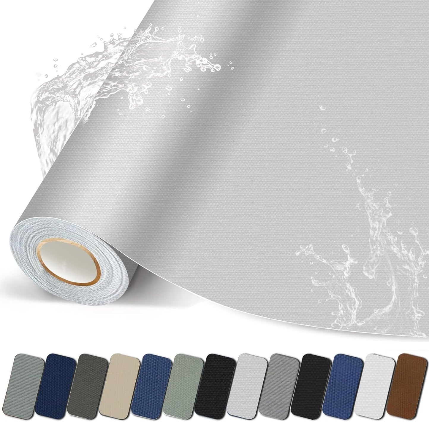 Canvas Repair Patch, 17X79 Inch Strong Sticky Fabric Repair Tape, Self-Adhesive Fabric Patch for Sofas, Tote Bags, Clothing, Car Seats, Furniture (White, 17X79 Inch)