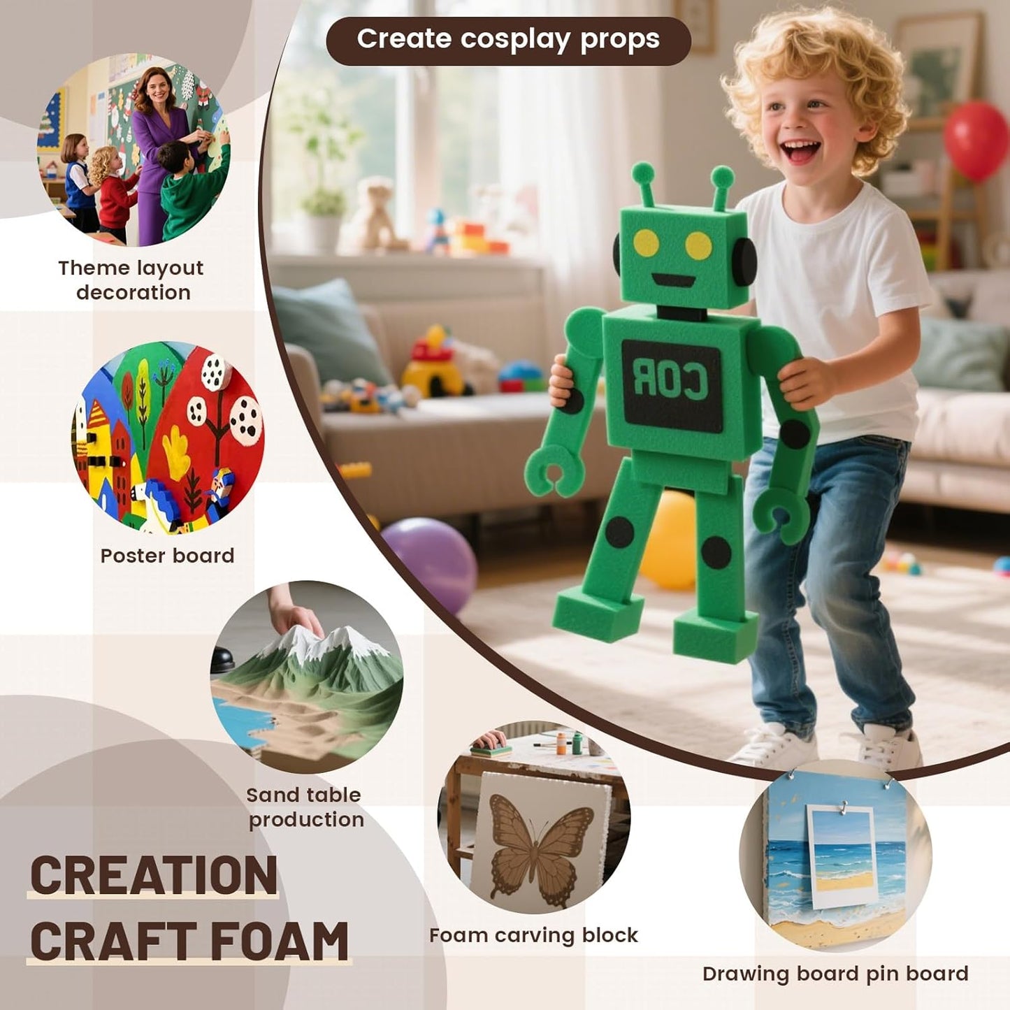 Gvereld High Density XPS Foam Board,2 Pack 15.6x11.7X 2in Polystyrene Craft Foam Sheets, Rigid and Easy to Shape,DIY Modeling Art Projects, Party Decoration, Cosplay Prop Production, Heat Insulation