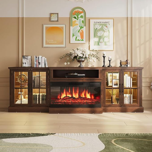 98" Farmhouse TV Stand with 36" Fireplace - Image 2