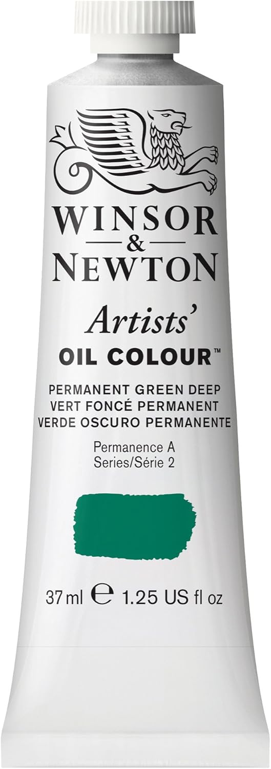 Winsor & Newton Artists' Oil Color, 37ml (1.25 oz) Tube, Permanent Green Deep
