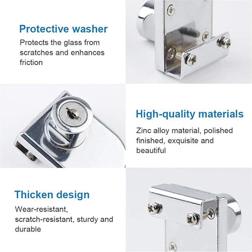 2Pcs Glass Cabinet Lock with Keys, Display Case Lock - Image 2