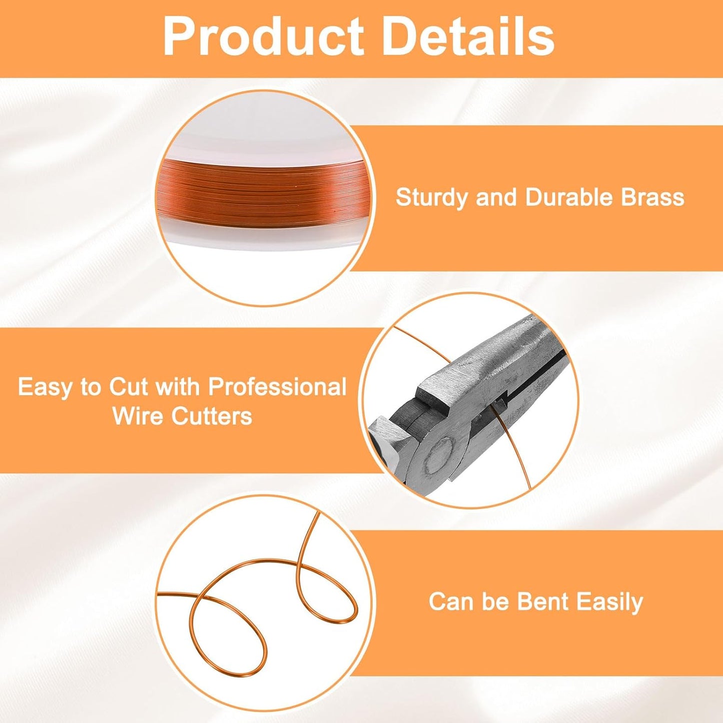 HARFINGTON 82ft Jewelry Wire, 32 Gauge (0.2mm) Brass Craft Soft Metal Tarnish Resistant Copper Beading Wire for Jewelry Making Supplies Crafting, Coffee