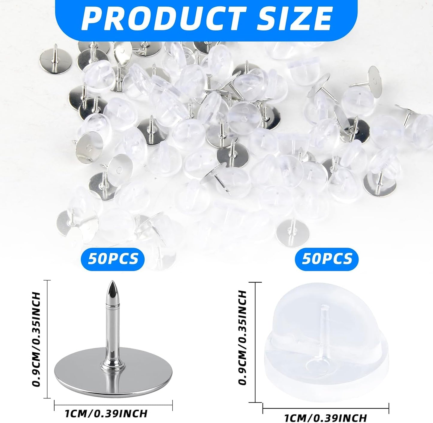 50 Pairs Rubber Butterfly Clutch Backs – Blank Pin Backings Replacement, Tie Tacks Keepers Replacement with Lapel Enamel Pins, Tie Tacks Blank Pins Enamel Pins, Brooches & DIY Craft Making