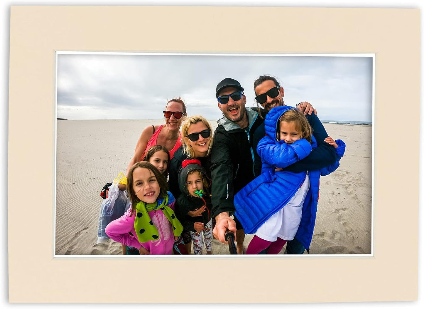 8x10 Mat Bevel Cut for 5x8 Photos - Acid Free Cream Precut Matboard with Backing Board and Crystal Clear, Self Seal Photo Mat Bag - for Pictures, Photos, Framing - 4-ply Thickness