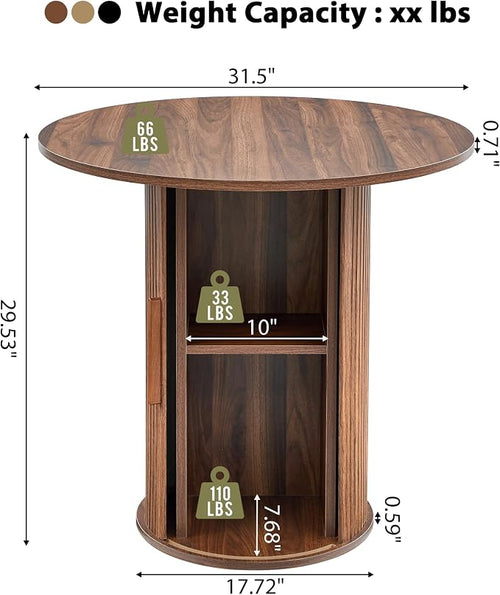 31.5" Round Dining Table for 2-4, Modern Farmhouse Kitchen Table - Image 2