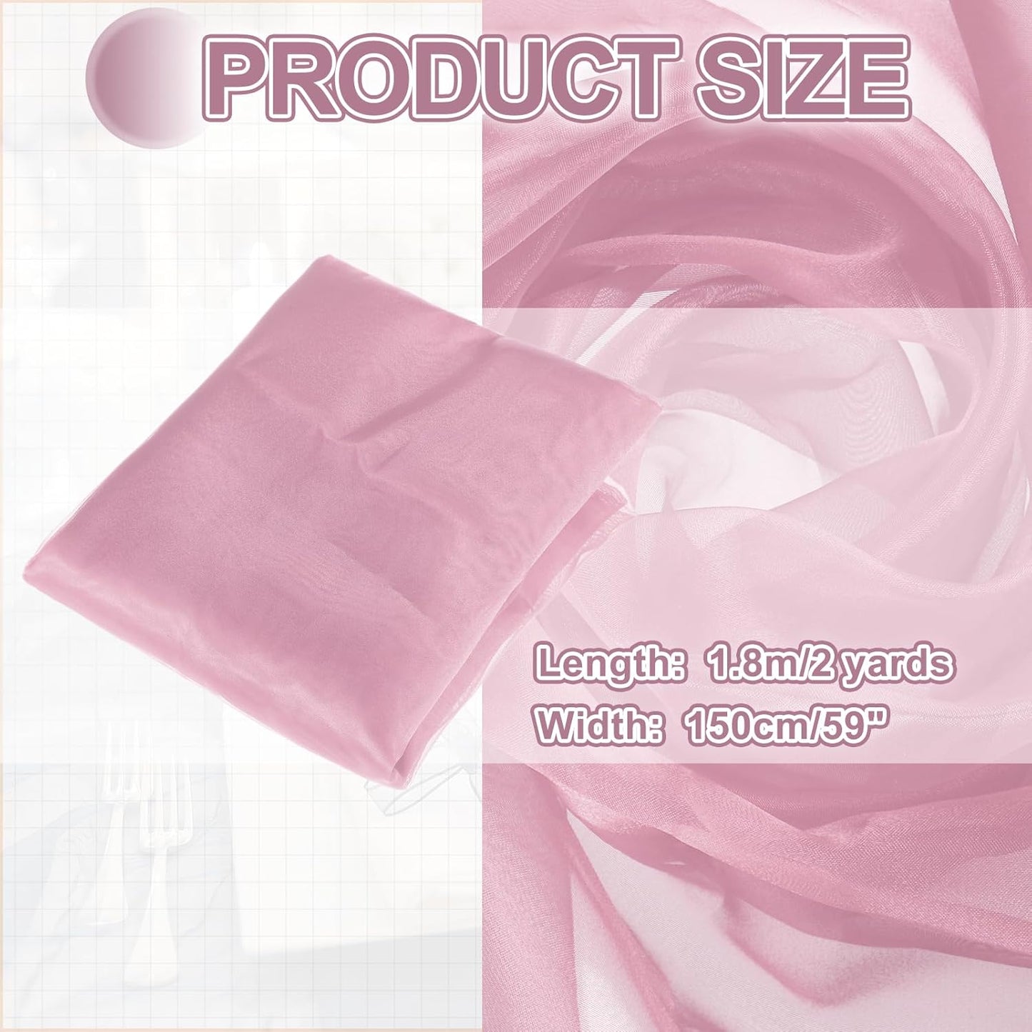 MECCANIXITY Iridescent Sheer Organza Fabric, 2 Yards x 59 Inches Solid Holographic Shiny Fabric Organza Cloth for Wedding, Curtains, Costume, Photo Background, Bean Powder