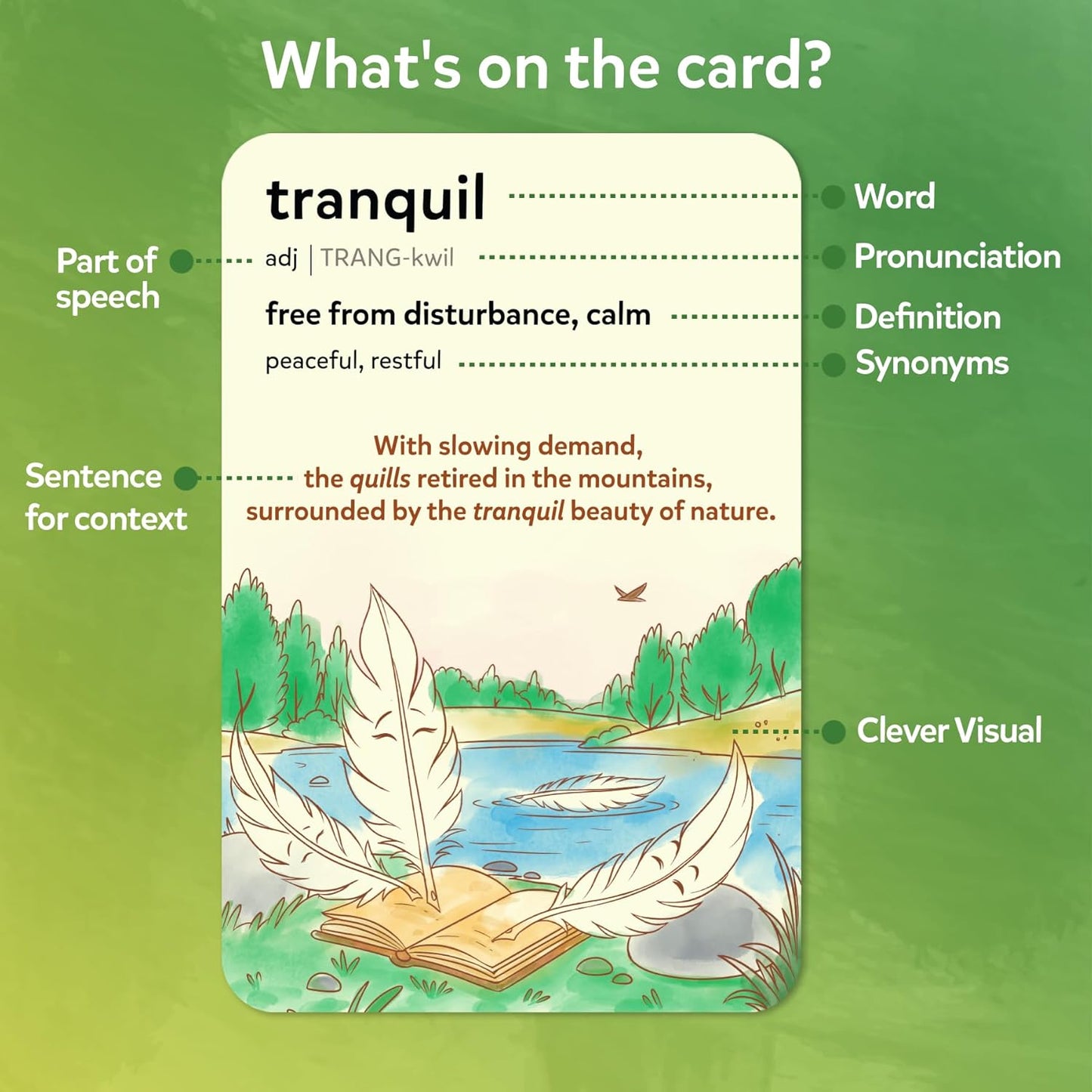 Skillmatics Vocabulary Flash Cards for Kids - Learn 100 Words with Wordplay, Visuals, & Soundplay, Christmas Stocking Stuffers, Educational Gifts for Ages 8, 9, 10 & Up, Screen-Free Language Game