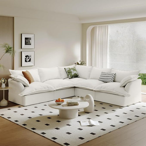 5 Seat V Shape Modular Sectional Couch Sofa by Gtilzria