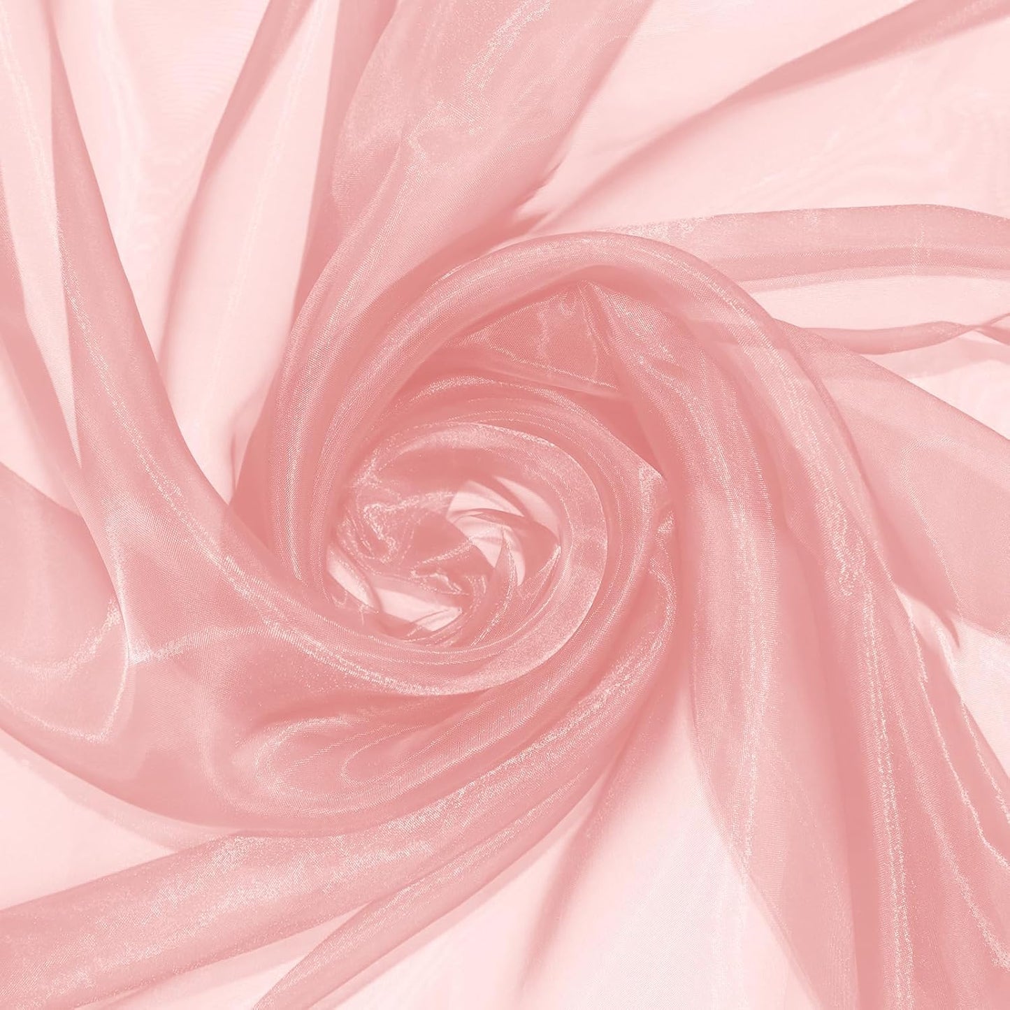 P Pothuiny Sheer Organza Fabric by The Yard, 10 Yards x 60 Inch Wide Bridal Light Pink Organza Tulle Fabric Roll Shiny Gauze Fashion Dress Sewing Craft for Wedding Party Decorations Backdrop
