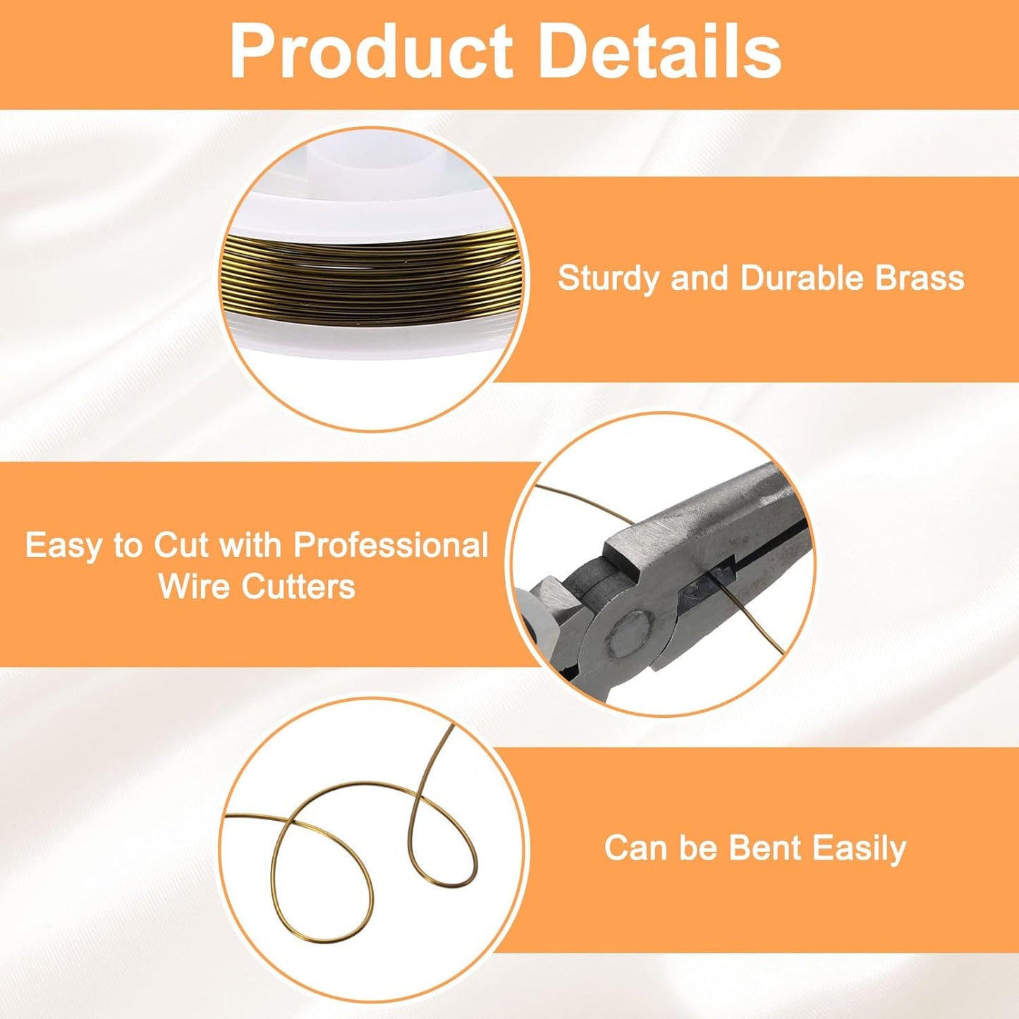 HARFINGTON 13ft Jewelry Wire, 22 Gauge (0.6mm) Brass Craft Soft Metal Tarnish Resistant Copper Beading Wire for Jewelry Making Supplies Crafting, Ancient Blue