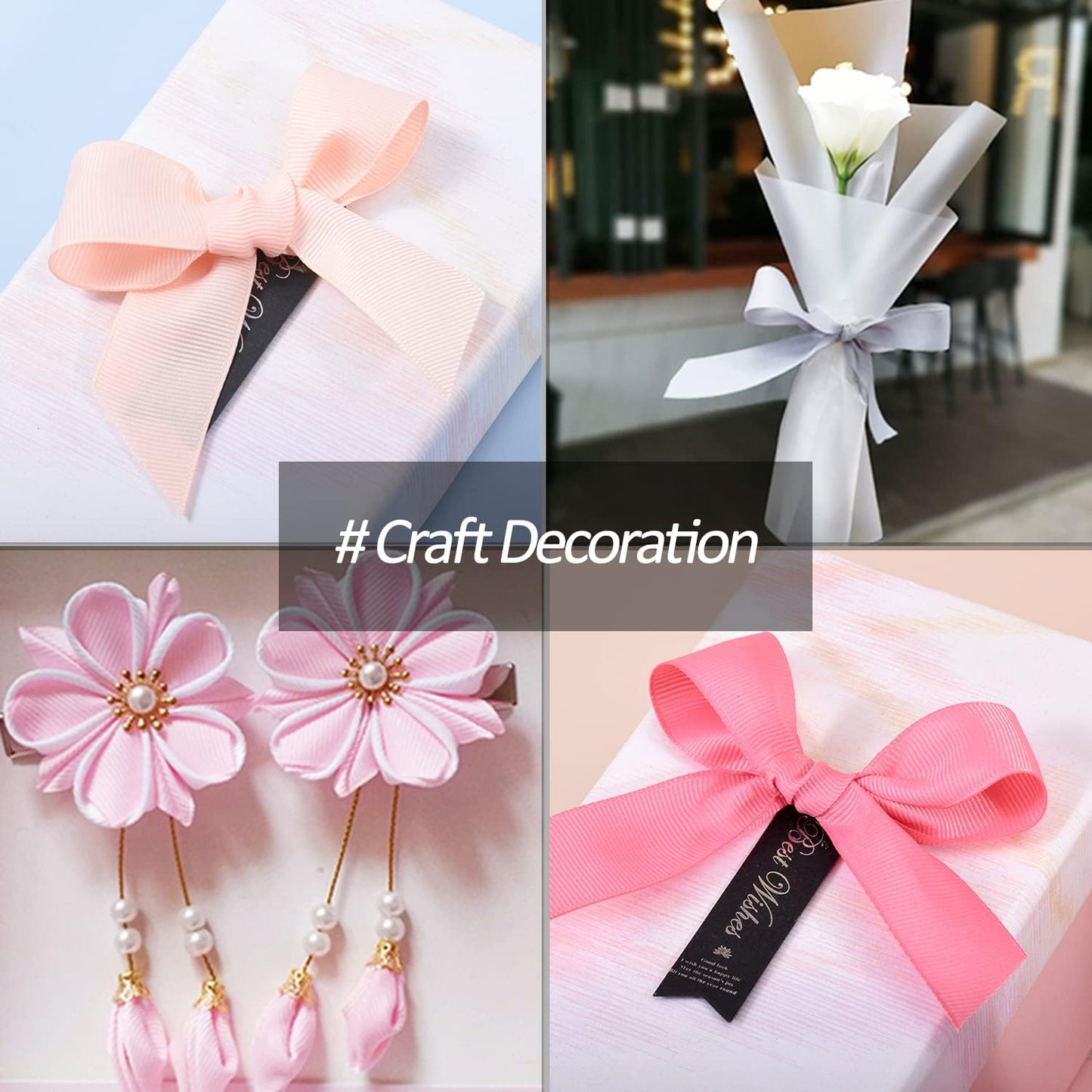 1" X 100 Yards Red Grosgrain Ribbon, Premium Grosgrain Ribbon for Sewing, Gift Wrapping, Bow Making, Wedding Decor, Wrapping and More (Red)