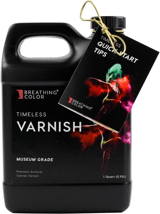 Breathing Color Timeless Archival Print Varnish - 1 Quart, Satin Finish, Premium Canvas Coating, Water Based UV Protection, 100+ Years Certified Archival