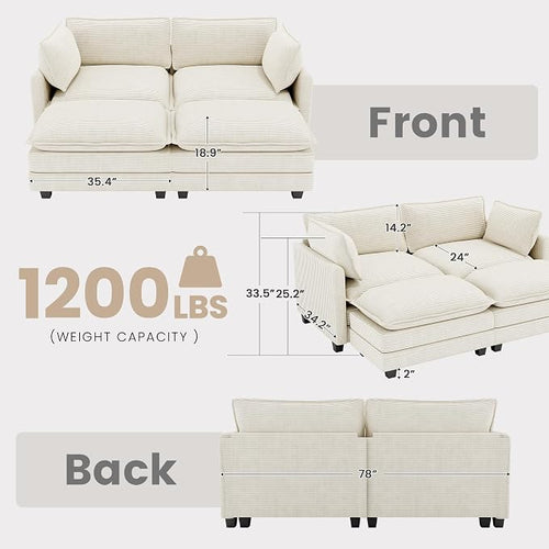 78'' Modular Sectional Cloud Couch - Image 2