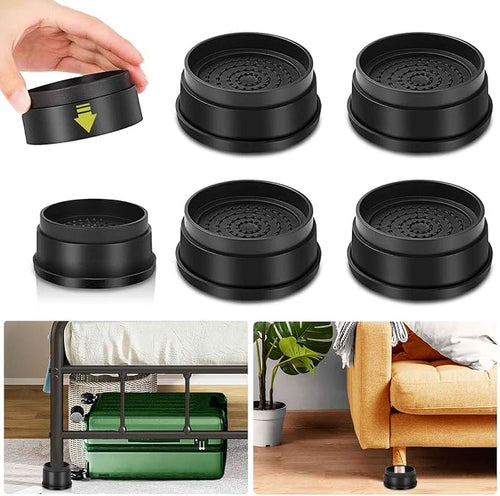 4 Pack Furniture Risers 1 Inch, Adjustable Bed Risers Heavy Duty by Yookwutar