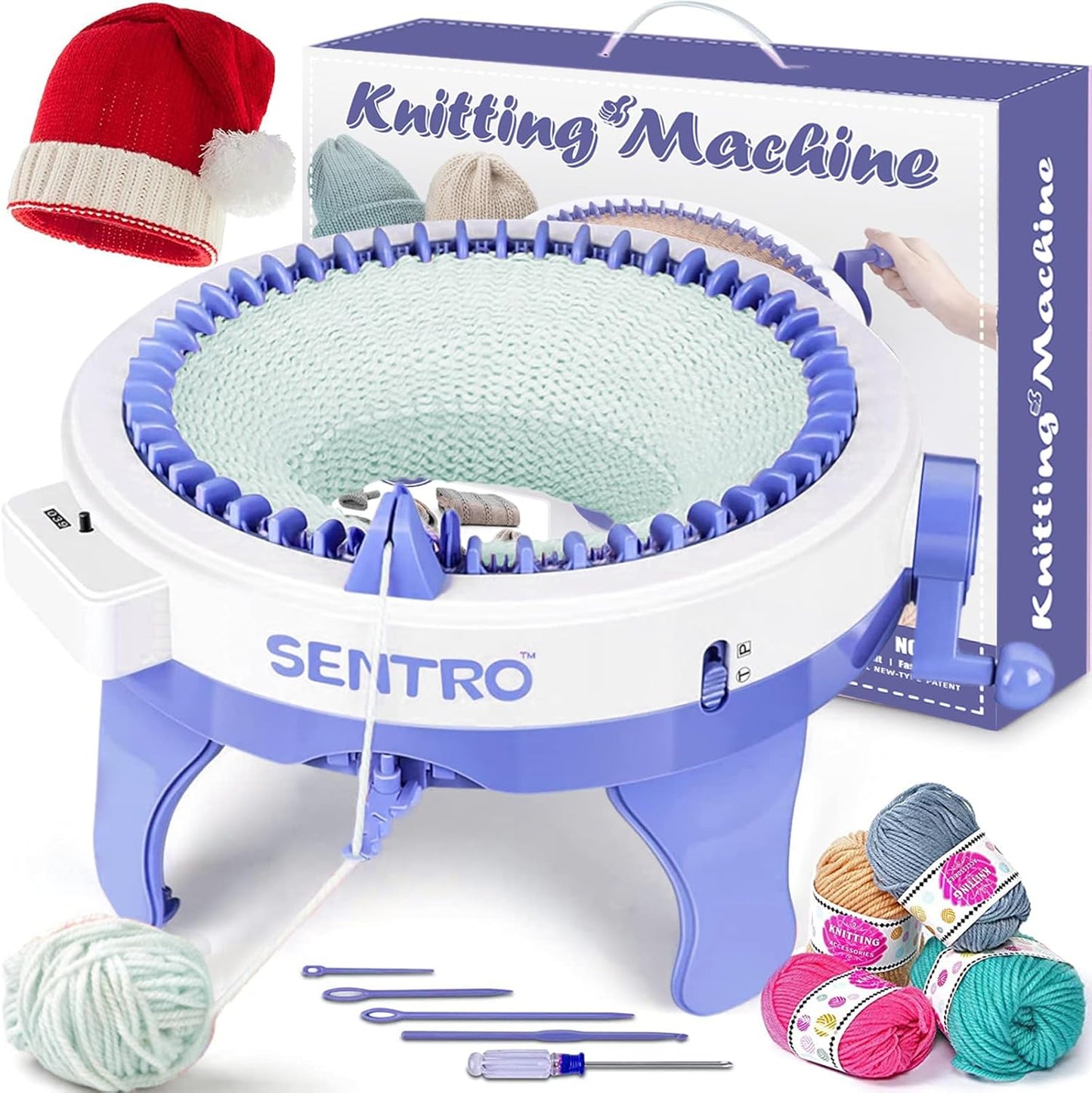 Knitting Machine,SENTRO 48 Needles Knitting Machines with Row Counter, Smart Weaving Round Loom,Double Knit Loom Machine Kit,DIY Knit Scarf Hat Sock