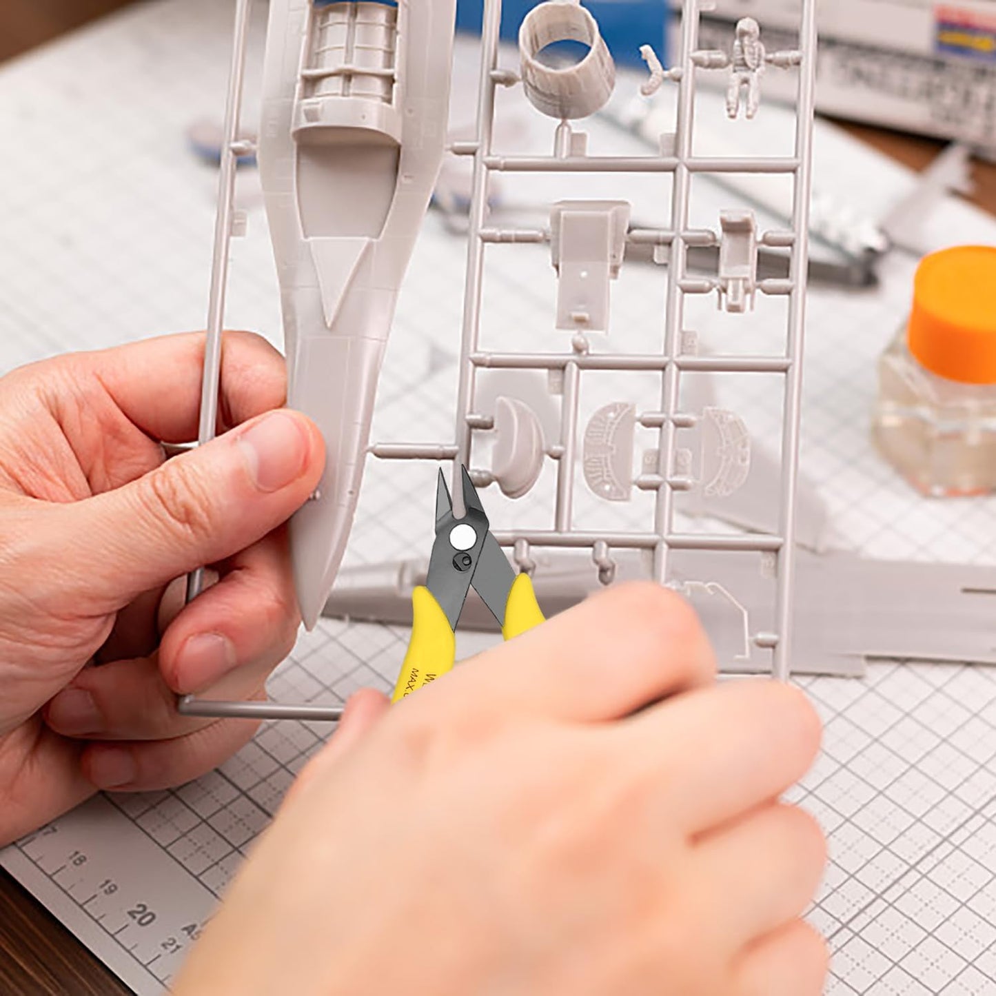 Flush Cutters, 5 Pack, 5 Inch Micro Flush Cut Pliers with Spring, Side Cut Nippers, Mini Wire Cutters Model Nippers Flush Cutters for Jewelry Making, Plastic Models, Zip Ties, Electronics