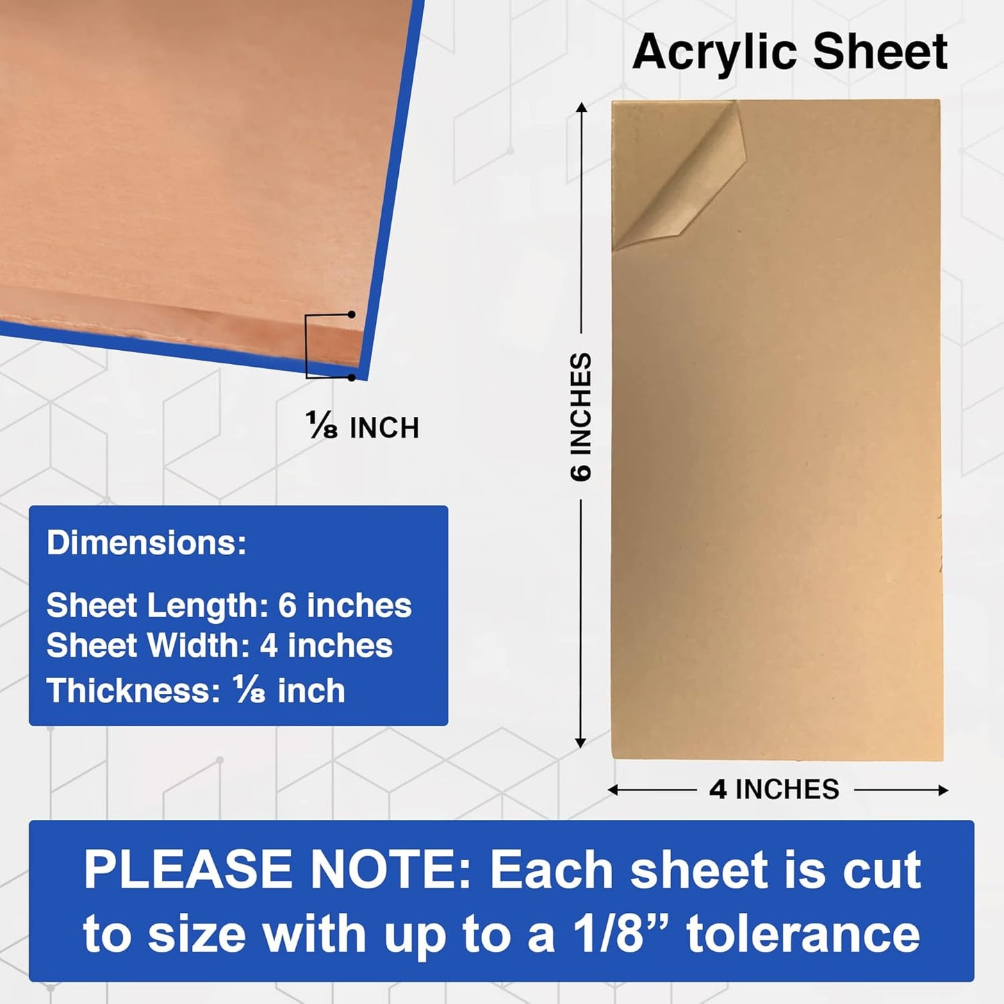 Duco USA-Made Clear Cast Acrylic Sheet 1/8 Inch Thick 4" x 6" - 12 Pack of Transparent Plexiglass Sheet - Lightweight Acrylic Board for Window Replacements, Displays, Signs, and More