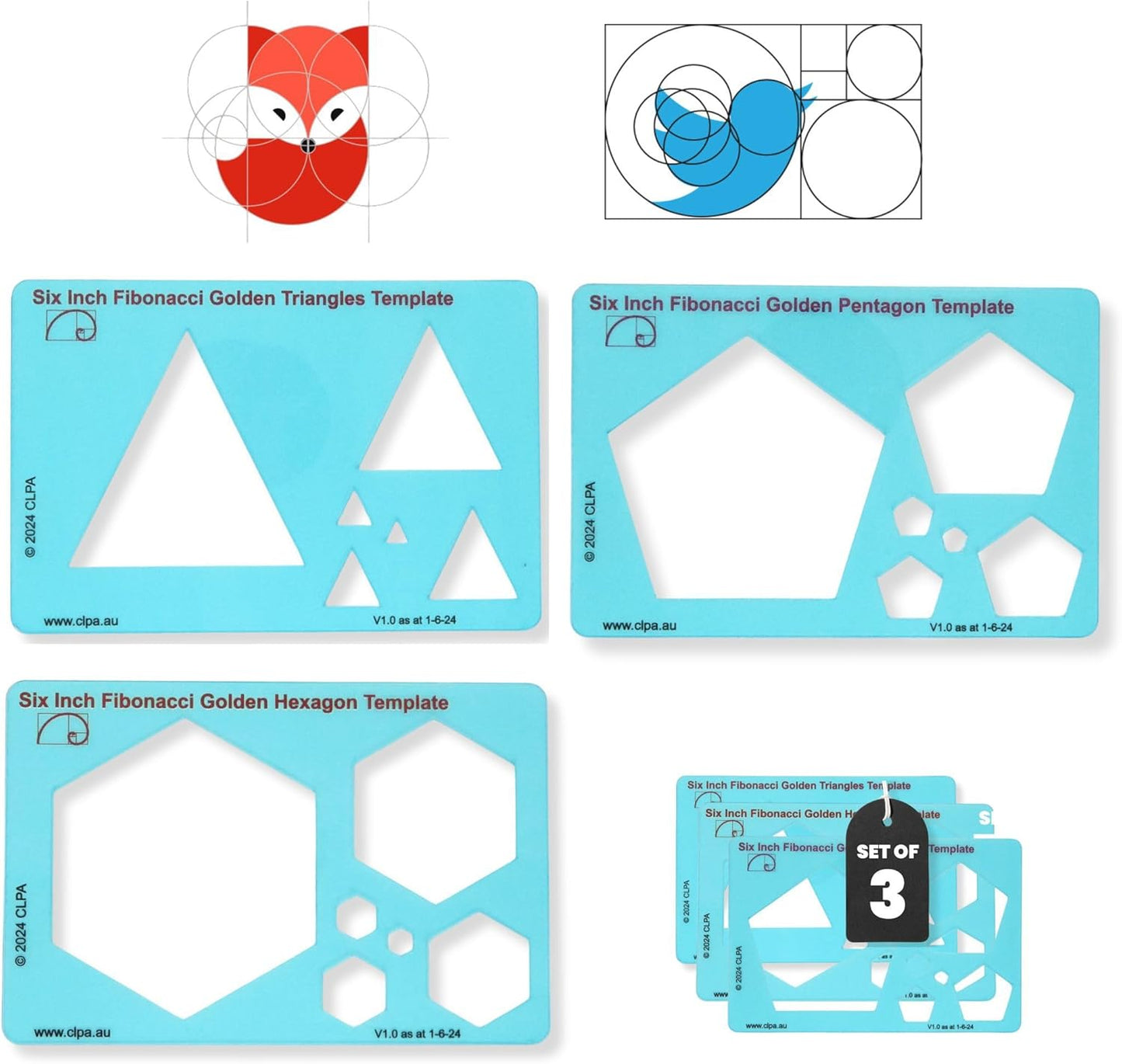 Fibonacci Drawing Templates - Full Set