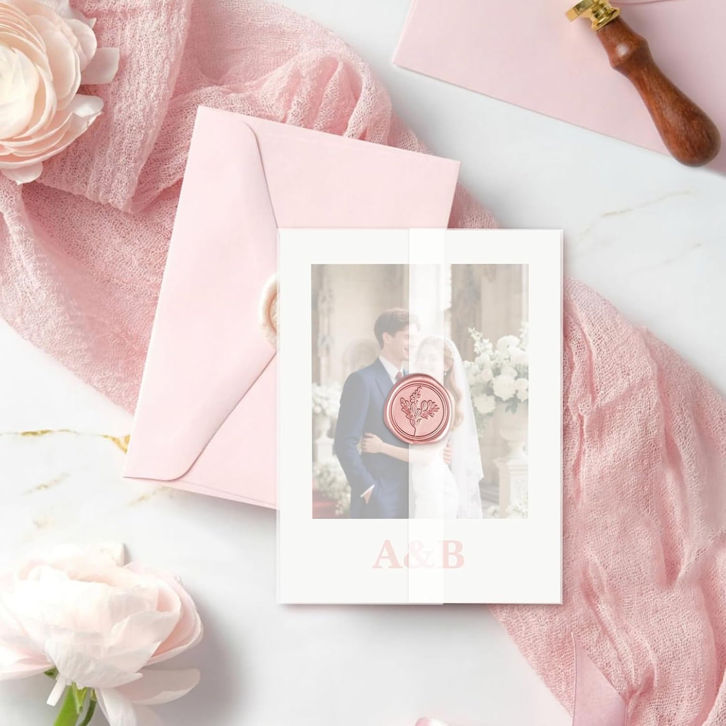 120 Pack Pre-Folded Vellum Jackets for 5x7 Invitations, Translucent Vellum Paper 5x7 Jackets, 100GSM Wedding Invitations Wraps, Envelope Liners for Birthdays, Baby Showers
