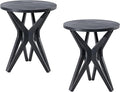 Pedestal Farmhouse End Table Set of 2, Distressed Top by LONYKE