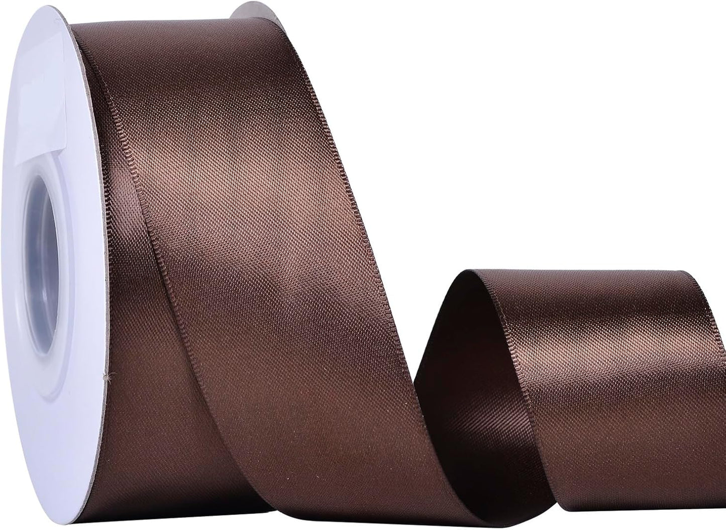 YAMA Brown Double Faced Satin Ribbon, 1 1/2 Inch 25 Yards, Great for Crafts Bows Flower Bouquet Wedding Home Decor Gift Wrapping
