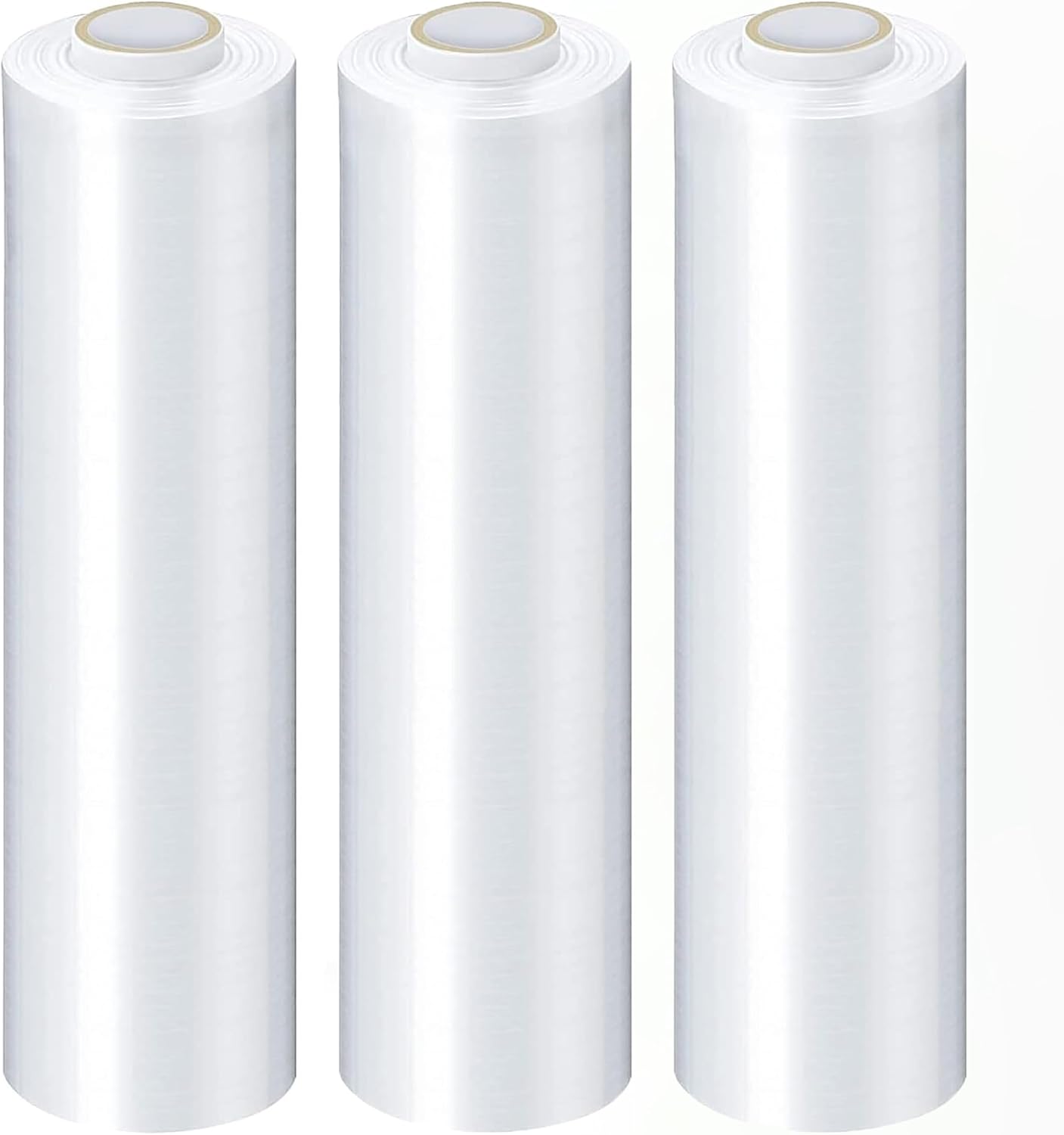 PSBM Stretch Wrap, 4 Pack, 17 Inch x 1476 Feet, 48 Gauge, Clear Plastic Cling, Cast Hand Stretch Film Rolls for Packaging Moving Packing Pallets